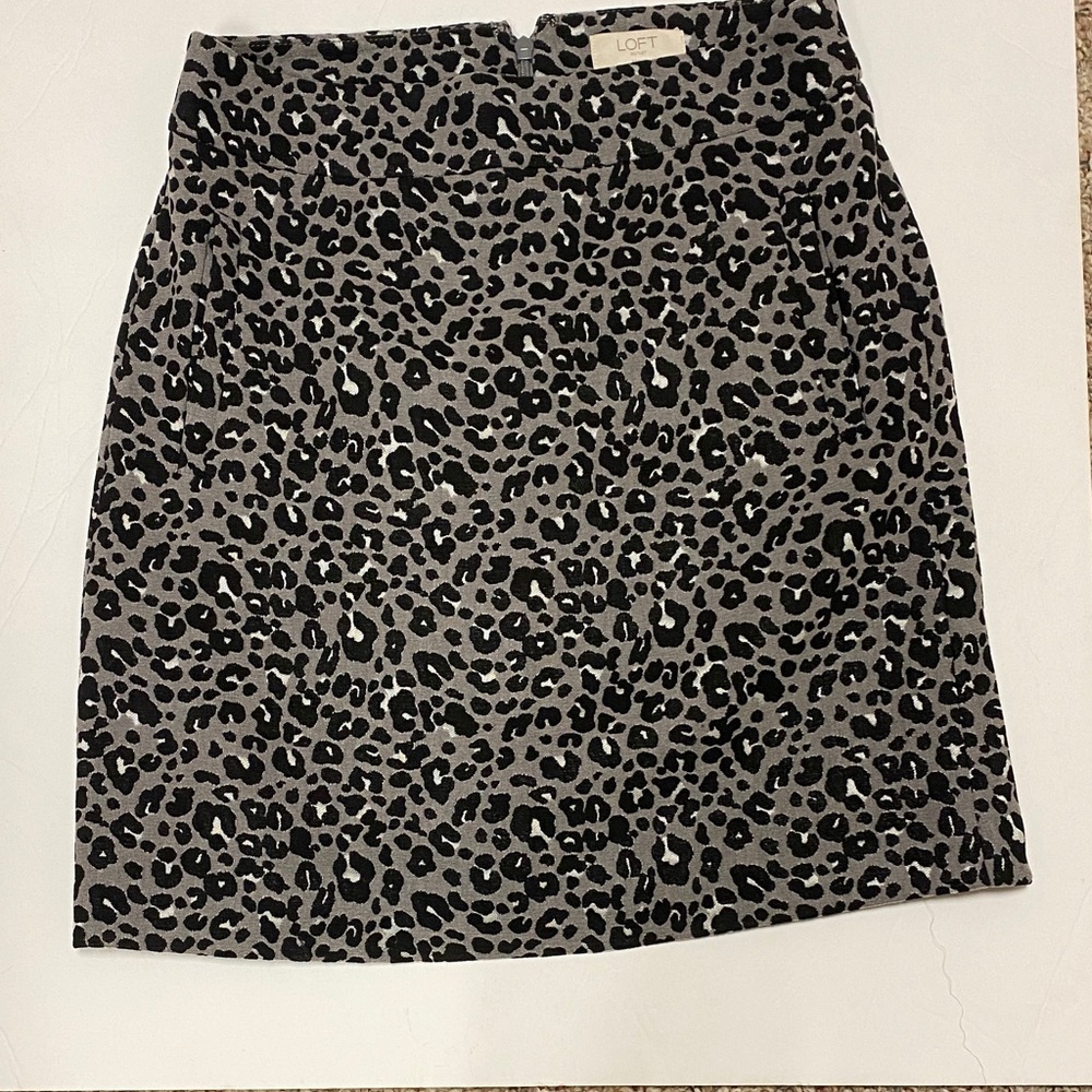 LOFT  petite Black and Gray Mini Pencil Skirt